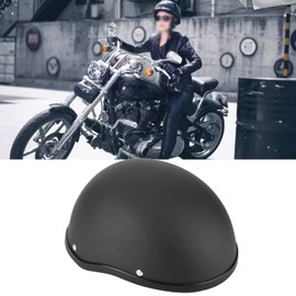 Motorcycle Helmet, Exquisite Motorcycle Helmet with Half Skull Cover, Retro Half Face Helmet, FRP Motorcycle Powersports Helmets, Matte Black