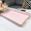 UOEKCS Pink Coffee Table Trays, Decorative Serving Tray with Handles,