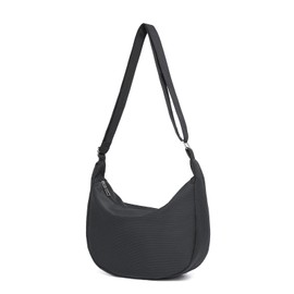 Miss Lulu Women's Shoulder Bag, Small Shoulder Bag, Women's Crossbody Bag, Women's Crescent Moon Bag, Women's Crossbody Shoulder Bag with Adjustable, black, Minimal