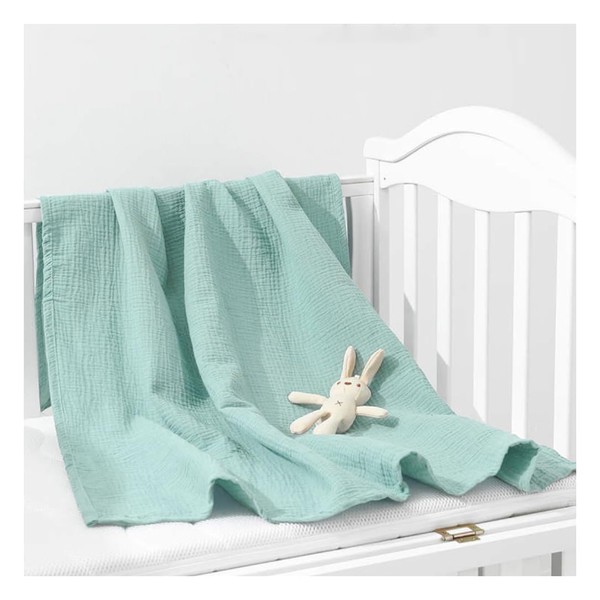 ZURLEFY Light Blue Muslin Swaddle Blankets Boy, Cotton Baby Receiving
