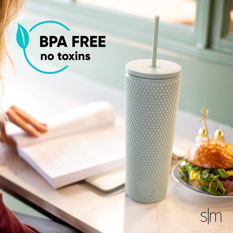 Simple Modern Plastic Matte Studded Tumbler with Lid and Straw