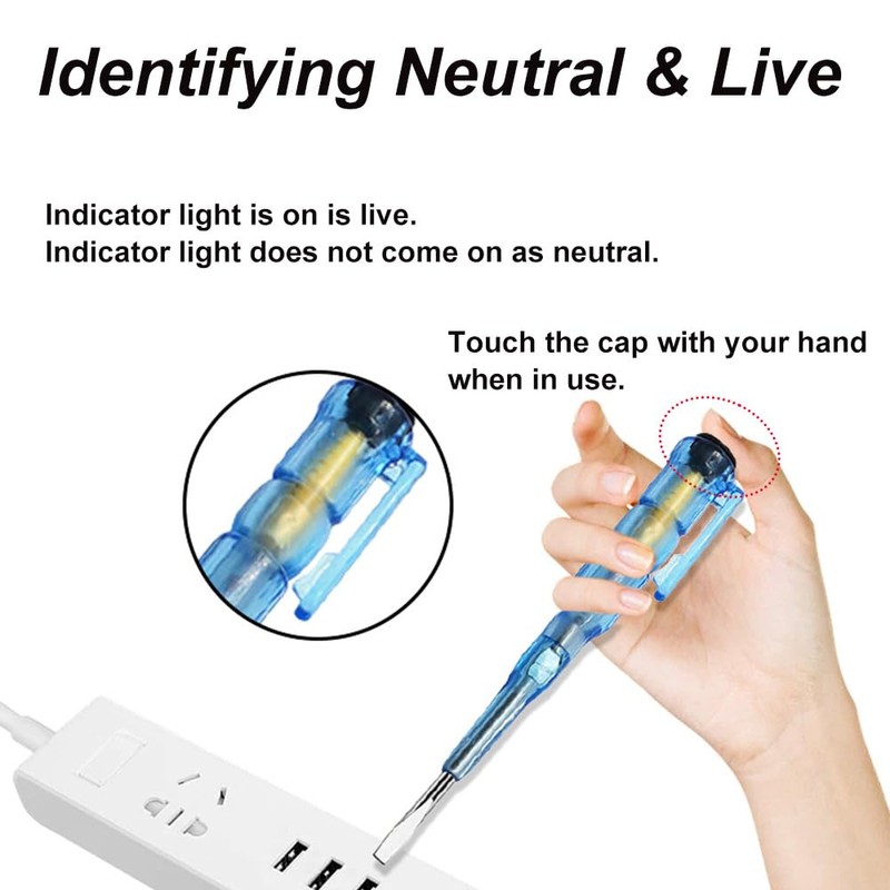 10 Pcs Voltage Tester Pen, AC 100-500V Electric Tester Pen