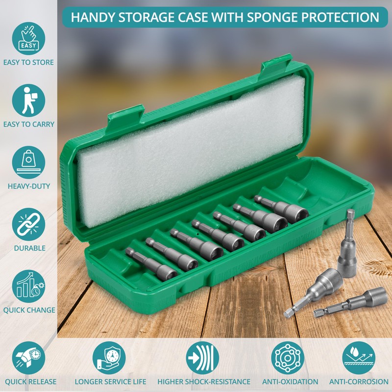 Belle Vous Magnetic Socket Set 10-Piece - Socket Set -