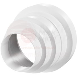 MKK Plastic Ventilation Pipe, Ducting System, Tube Supply Exhaust Reducer, Connector unit, Diameter: 80, 100, 110, 120, 125, 150, 200 mm, Ventilation Duct System, ABS Sheets, Backwater Valve, Flange, PVC, Ø 80 mm