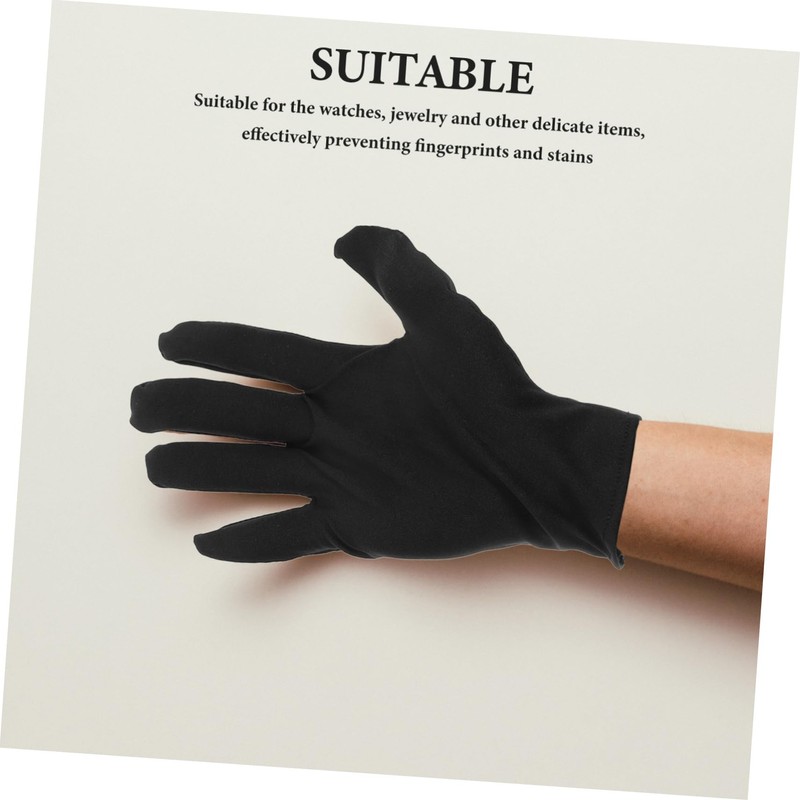 Gatuida 10pairs Black Gloves for Jewelry Handling Breathable Protective Gloves