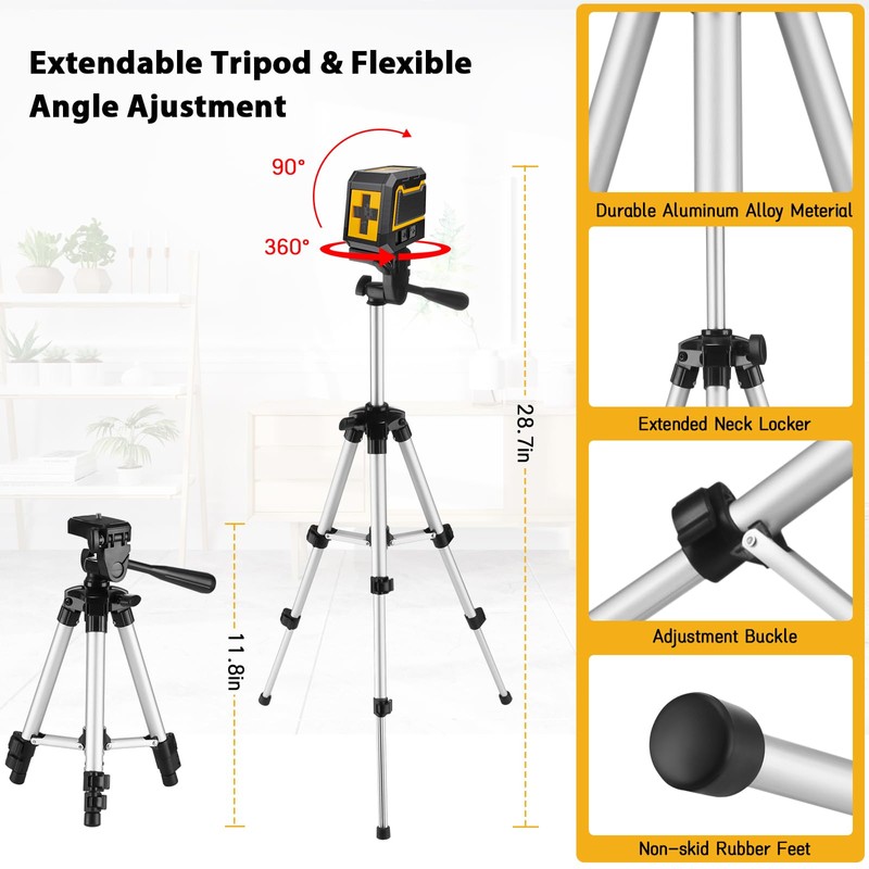 ASOBRIS Laser-Level-with-Tripod, Green Cross Line Laser with Tripod Self-Leveling, Lazer