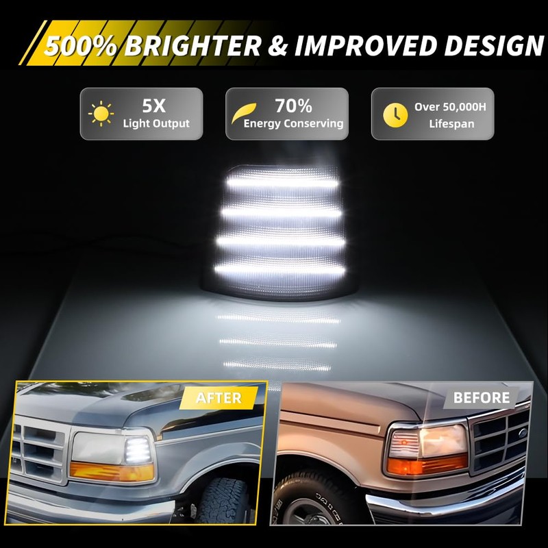 VYNTRAL Front Parking Corner Side Marker Light Compatible with 1992-1997