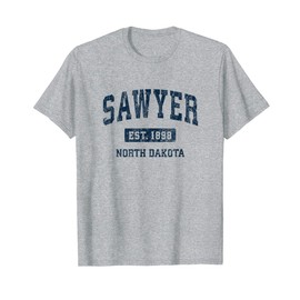 Sawyer North Dakota ND Vintage Athletic Sports Design T-Shirt