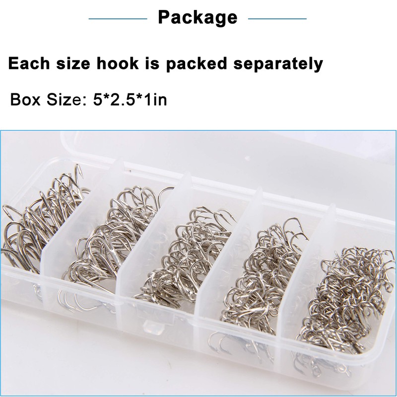 Fishing Treble Hooks Set, 140pcs Sharp High Carbon Steel Treble