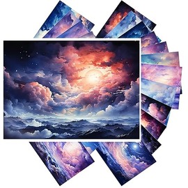 PIXILUV Vintage Postcards (24 pcs 4"x6" each) Incredible Oceans at Sunset with Pretty Candyfloss Clouds Vintage Postcards Retro Greeting Card Book Illustration Reprint