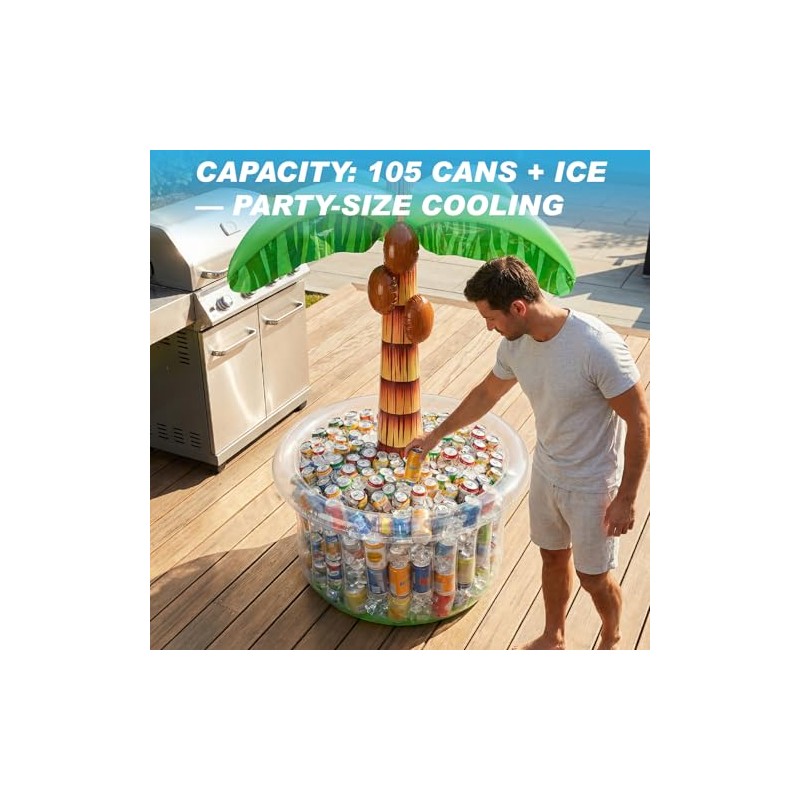 Inflatable Palm Tree Cooler 60" Inflatable Pool Party Bar Inflatable