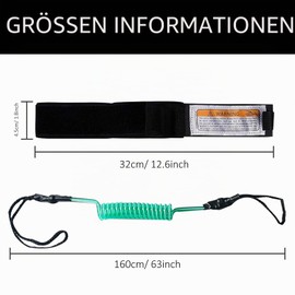 PMELCXD Surfboard Leash, 2 Pieces Safety Rope for Surfboard, Surfboard Lead, Anti-entanglement, Elastic, Foot Loop with Fastening, Stretchy Lead for SUP Surfboard