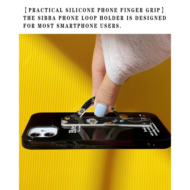 Phone Finger Strap Holder, Portable Phone Grip Loop, Telescopic Silicone