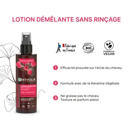CENTIFOLIA | Entwirrungslotion ohne Ausspülen | Entwirrt ohne das Haar zu beschweren | Serie Sublime Glanz | glänzendes & geschmeidiges Haar | Bio Himbeeressig | 99% natürlich | 2 x 200 ml