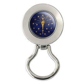 Rustic Indiana State Flag Distressed USA Magnetic Metal Eyeglass ID Badge Holder