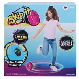 Just Play Skip It Retro Outdoor Toy, Light Up Ball and Digital Counter, Blue, Soft Foam Padded Ankle Ring, 31-inch Long, Screen Free Play, Toys for Kids Ages 5 Up