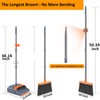 kelamayi Upgrade Broom and Dustpan Set, Self-Cleaning with Dustpan Teeth,