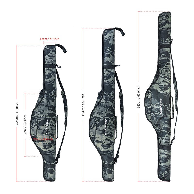 Foldable Fishing Pole Bag Fishing Tackle Storage Bags Portable Fishing