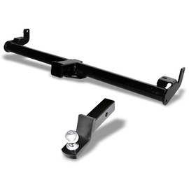 Class 3 III Black 2" Receiver Tube Rear Bumper Trailer Tow Hitch Towing Mount + 2 Inch Drop Loaded Ball Compatible with 97-06 Jeep Wrangler TJ