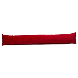 Classic Home Store Velvet Draught Excluder French Patio Door Extra Long Soft Draft Stopper 4ft (Red)