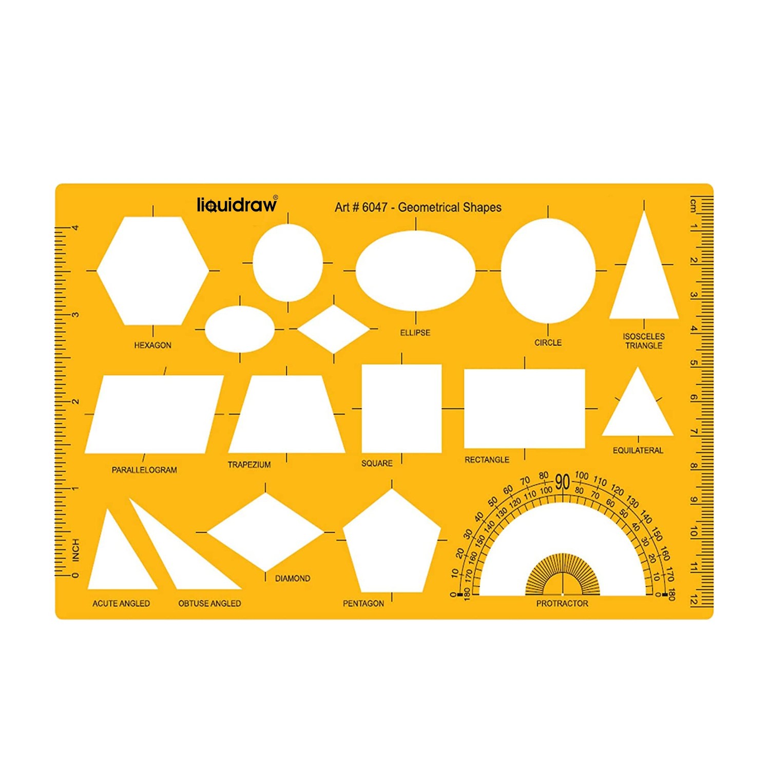 Liquidraw Geometry Shapes Template Stencil Protractor Circle Ellipse ...
