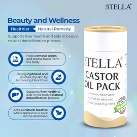 Original Castor Oil Pack Wrap - 2 Pack Castor Oil Packs | Castor Oil Pack for Liver Detox - Heatless, Less-Mess, Reusable - Wrap with Neck Pad, Cold Pressed Castor Oil Bottle Included (100ml)