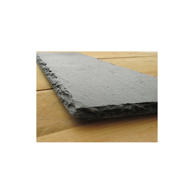Slate Plate 30 cm Length Corner Slim [Rectangular Black Dinnerware Stone
