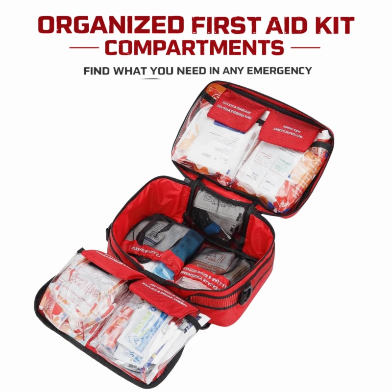 VriexSD Tactical First Aid Kit - Emergency Medical Trauma, 450