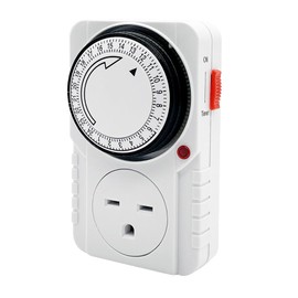 Generic 240V Mechanical Timer with Dual Outlet for Aquarium, Grow Light, Hydroponics, Indoor Lighting, Home Appliances, White, TM-M1/240