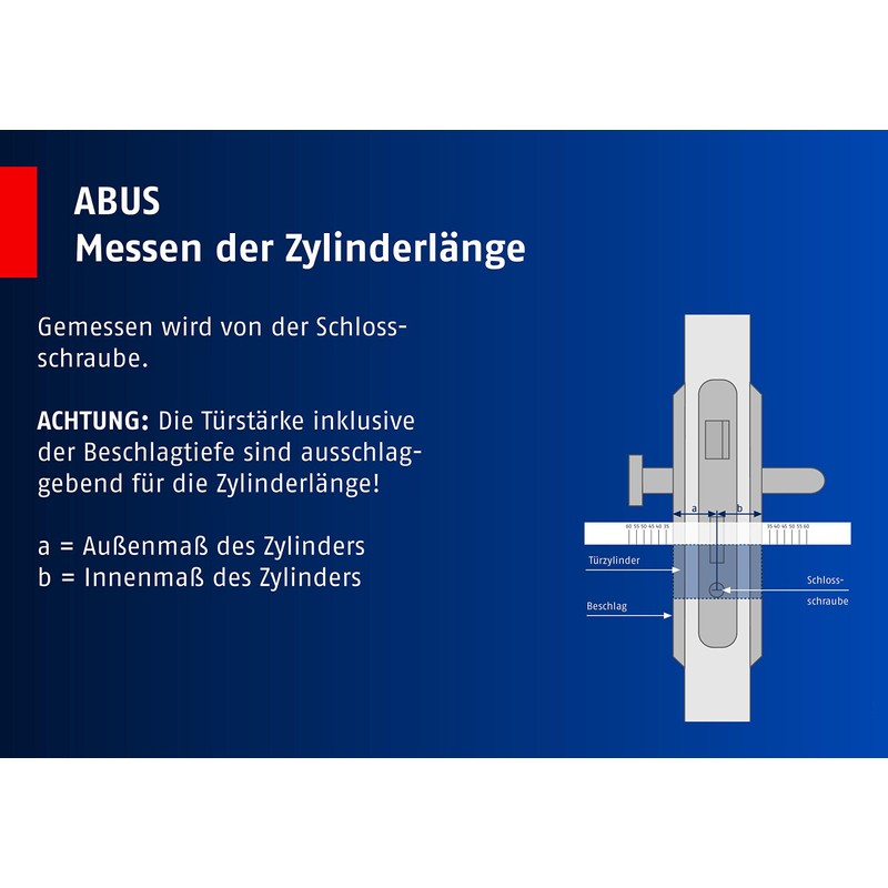 ABUS Profile Cylinder Lock D6XNP 40/45 B/SB with Keycard and