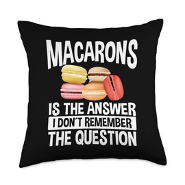 French Macaron Tower Macaroons Cookies Macaroons Macarron Boxes French Baked Macarons Cookie Throw Pillow, 18x18, Multicolor