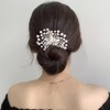 KuuGuu 4 PCS Crystal Hair Bun Maker Rhinestone Pearl Hair