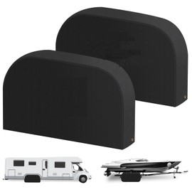 Tuszom Tearproof Anti-UV Dual Wheel Tire Covers for RV, Trailer, Camper,Truck,Cars,Jeeps,Vans,SUV 2 Pack, 900D Solution-Dyed Waterproof Dual Axle Tire Cover Universal Fits 27"-29" Diameter