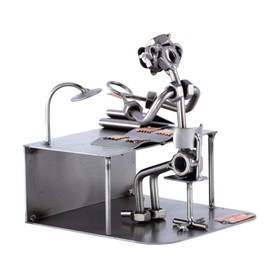 Steelman24 I Nuts and bolts sculpture Stamp Collector With Personal Engraving I Handmade ornaments I I Metal figurine