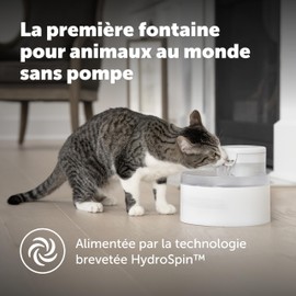 PetSafe Outlast Cat Fountain - Encourages Healthy Hydration - Pump-Free Design with HydroSpin Technology - Automatic Pet Water Bowl - Dishwasher-Safe - Long-Lasting - 60 oz