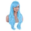 IMISSU 28 Inch/70cm Long Hair Water Wavy Wigs with Bangs