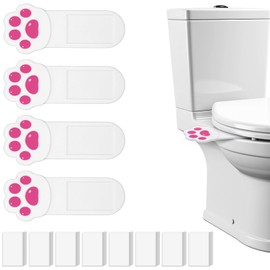 Yuanchu 4Pcs Toilet Seat Lifter, Self Adhesive Toilet Lid Cover Lifter Toilet Seat Handle To Lift Bathroom Accessories for Home Office Hotel Travel(White)