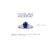 Silvershake 8X6mm Created Oval Shape Blue Sapphire 925 Sterling Silver