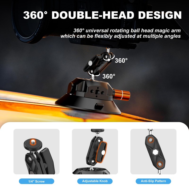 COMAN Camera Suction Cup Mount (3'' DP-30 Suction Mount)