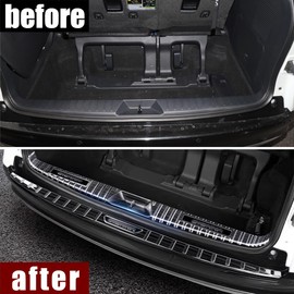 ERIDANUS Auto Accessories Fit for Toyota Sienna 2023 2022 2021 Rear Outside Bumper Sill Plate Guard Cover Trim (Black) Stainless Steel 2 PCS