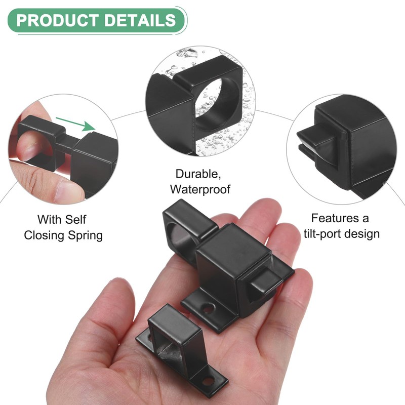 M METERXITY 4-Pack Self-Closing Latch Aluminum Alloy Automatic Window Sliding