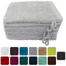 Lanudo Pure Line Wash Cloths Set of 8 Pure Terry Cotton 21 x 15 cm Silver