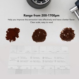 Coffee Ground Measurement Ruler Stainless Steel Reference Tool for Coffee Grind Size