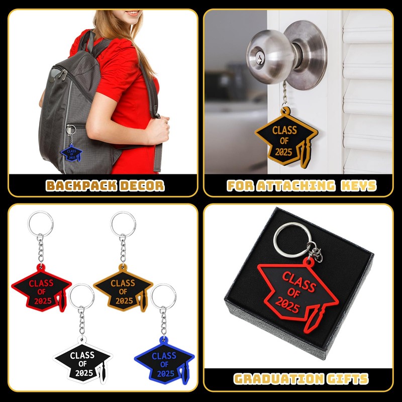 WILLBOND 20 Class of 2025 Grad Keychains - Rubber Key