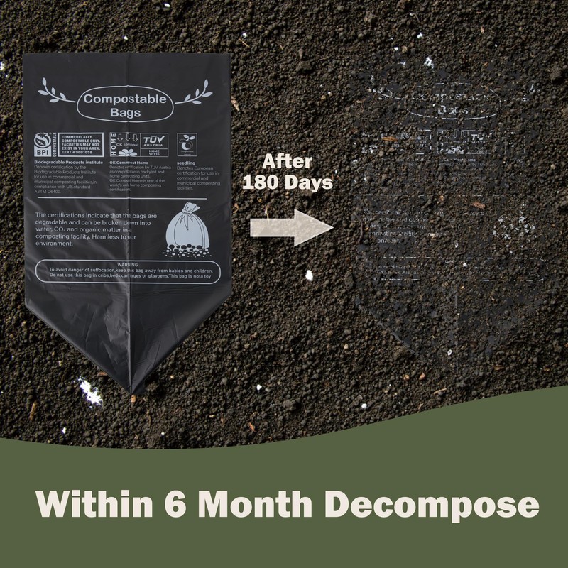 JENCENBIO Compost Bin Liners, 20 Liter, Extra Thick, 20 Micron