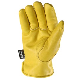 Men's Winter Leather Work Gloves, 100-gram Thinsulate, Cowhide, Lined Leather, Extra Large (Wells Lamont 1108XL)