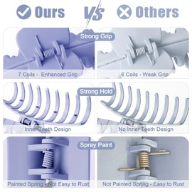 TOCESS TOCESS Hair Claw Clips for Women - 8PK Large Neutral Matte Jumbo Hair Clips for Thick, Thin, Long, Short, Curly Hair Girls, Big Jaw Clip Set for Daily Use (Lavender Purple)