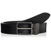 Lacoste PLM0626 Men's Reversible Gun Metal Buckle Leather Belt, Black