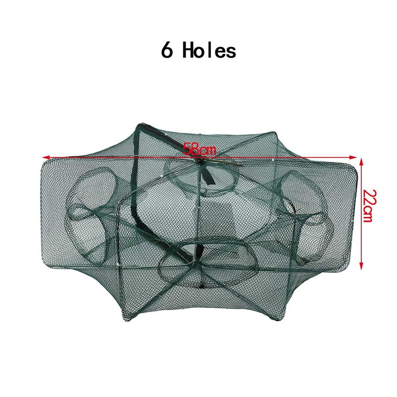 Alvinlite 6 Holes Fish Trap, Foldable Casting Bait Traps Cage,