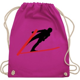 Shirtracer – Winter Sports – Ski Jumping – Gym Bag and Cloth Bag made of Organic Cotton - -